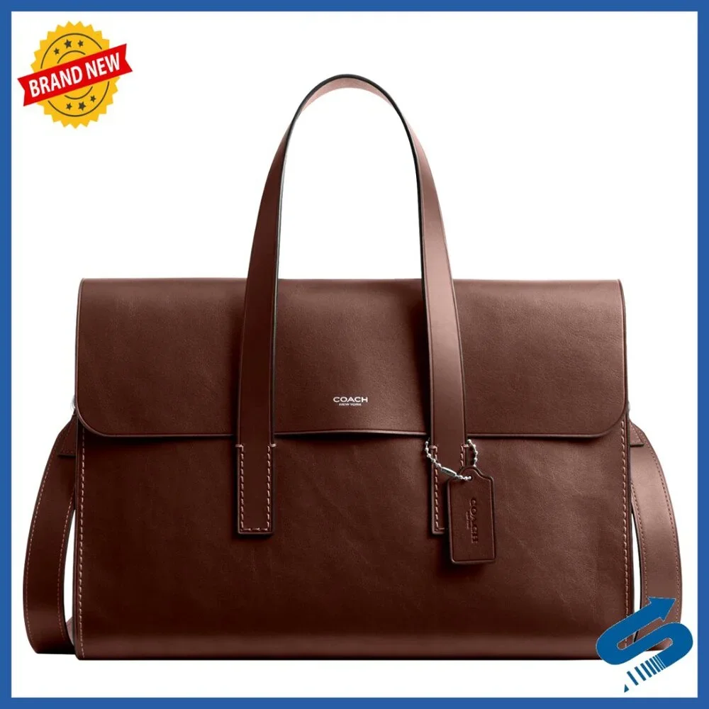 Leather Messenger Bag with Detachable Strap, Fits 16